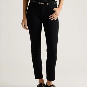 Quince Stretch Mid Rise Slim Straight Jeans